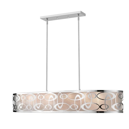 Opal 8 Light Pendant, Chrome & White